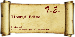 Tihanyi Edina névjegykártya